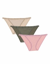 Champion 3 Pack Microfiber String Bikini Panties Women Underwear 3 Pairs Wicking