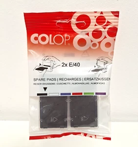 COLOP E/40 Black Replacement Ink Pads E40BK 107202 Spare Pads Printer 40, 2pcs - Picture 1 of 4