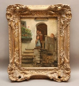 Pietronella PETERS 1848-1924 Stuttgart - Mutter mit Kindern in Hauseingang 2/117 - Bild 1 von 12