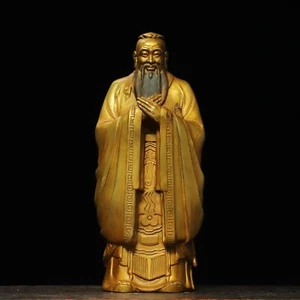 Copper gilded statue of Confucius - Picture 1 of 9