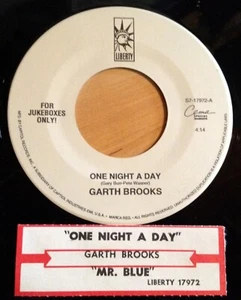 Garth Brooks 45 One Night A Day / Mr. Blue  w/ts - Picture 1 of 2
