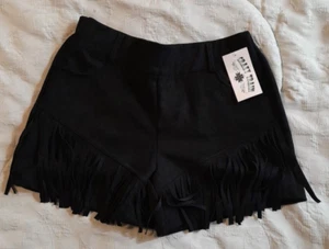 Crazy Trail Faux Suede Fringed Shorts Pull on Western Size 1XL 100% Polyester - Picture 1 of 4