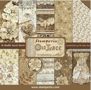 Stamperia ENCAJE ANTIGUO - 12"" X 12"" Papel de doble cara - 10 HOJAS - Imagen 1 de 11