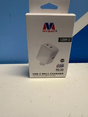 Cargador doble USB-C MyBat 35W GaN - blanco Foto 1 de 4