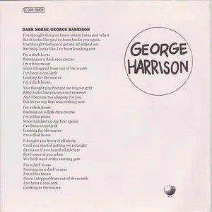 GEORGE HARRISON DARK HORSE / HARI'S ON TOUR (EXPRESS) FRENCH 45 7" - Picture 1 of 1