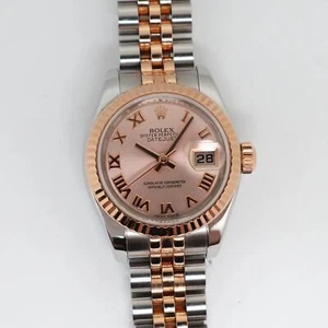 Scrambled Rolex 179171 Datejust 28 Sundust Roman Dial Steel 18K Rose Gold Watch - Picture 1 of 13