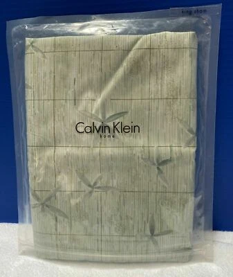 RARO CALVIN KLEIN 2 KING SHAMS OCEAN GRID JADE VERDE VIOLETAS SILVESTRES MARGARITAS FLOR Foto 1 de 4