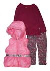 Nannette Toddler Girls Pink Belted Vest 3pc Legging Set Size 2T 3T 4T