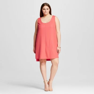 Vestido para mujer The Vanity Room Shift coral naranja talla grande 2X 18W 20W nuevo  Foto 1 de 4