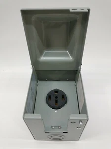 RVGUARD 50 Amp 125/250 Volt RV/EV Power Outlet Box, Enclosed Lockable 50 - Picture 1 of 7