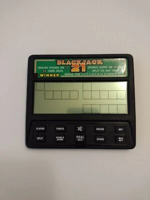 Tested Vintage Blackjack 21 Electronic Travel Card Game Radica Model 1450 - Image 1 of 2