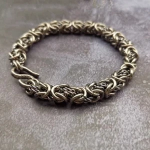 Brazalete de cadena de titanio sólido de 9 mm para hombre ligero agradable para la piel 7,8 pulgadas - Imagen 1 de 12