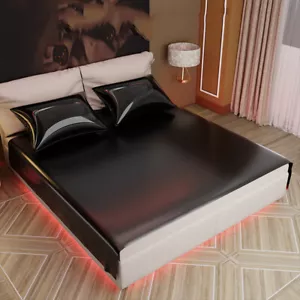 3Pc PVC Bedding Sheet + Pillow Waterproof Bed Sheet Cover Couples Adult Wet Sexy - Picture 1 of 18