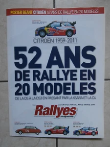 POSTER AFFICHE CITROEN 52 ANS DE RALLYE EN 20 MODELES 92 cm x 60 cm - Foto 1 di 4