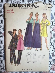 Butterick Sewing Pattern 6419 Misses' Robe Gown & Pants Size 14 Bust 36 FF UNCUT - Picture 1 of 2
