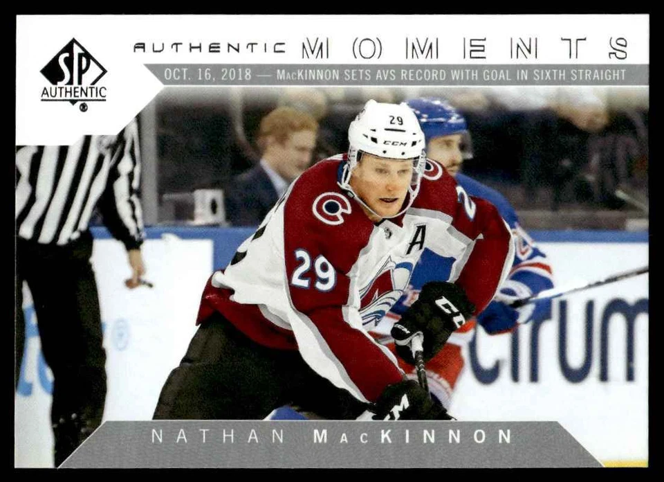 2018-19 SP Authentic AUTHENTIC MOMENTS Nathan MacKinnon Colorado Avalanche #112 - Image 1 of 2