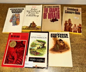 John Steinbeck lot of 7 paperback books, Burning Bright, The Grapes of Wrath - Picture 1 of 2