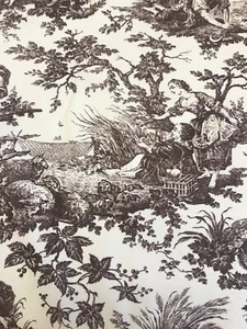 Laura Ashley “House Party” TOILE  Dark Brown on Ivory $26 per yard - Picture 1 of 7