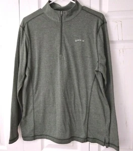 Orvis Mens M Olive Green Lightweight Long Sleeve Zipper Pullover Shirt 1/4 Zip - Picture 1 of 4