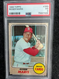 1968 Topps Roger Maris #330 Cardinals Recently Graded PSA 3 VG - Picture 1 of 2