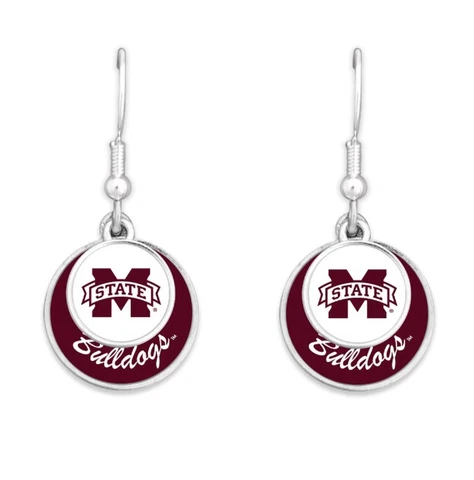 55427 Mississippi State Double Disk Earrings Cover