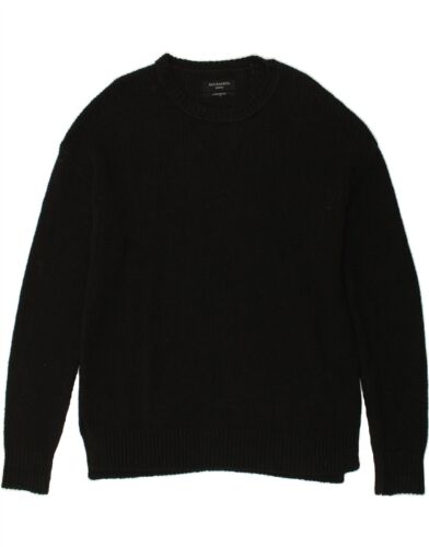 ALL SAINTS Mens Oversized Crew Neck Jumper Sweater Medium Black Cotton AQ03
