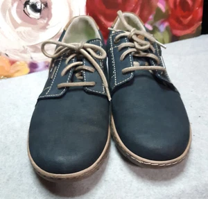 Josef Seibel Women's Size 40 / US 8.5 Leather Lace Up Casual Navy Blue Shoe - Picture 1 of 7