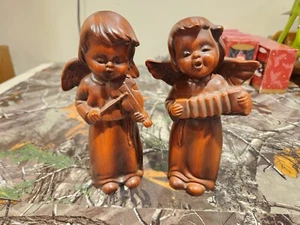 Authentic Hand-Painted Cherubs from Japan - Unique World Gifts 6" Tall Antique - Picture 1 of 6