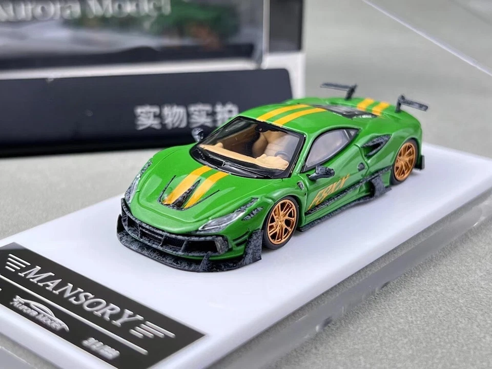 Aurora 1:64 Green F8xx Tributo Mansory Sports Model Diecast Metal Car - Image 1 of 4