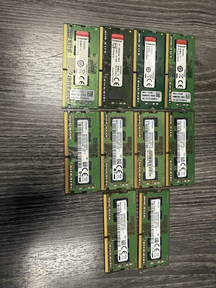 4GB: DDR4: Memoria portátil SODIMM, MARCAS MIXTAS, Velocidades mixtas Lote 10 Foto 1 de 1