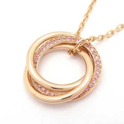 Auth Cartier Trinity B3046000 18K Rose Gold Pink Sapphire E***** Necklace - Image 1 of 4