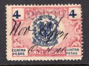Dominikanische Republik 1921 Umsatzmarke "Rentas Internas" 4p fein gebraucht - Bild 1 von 1