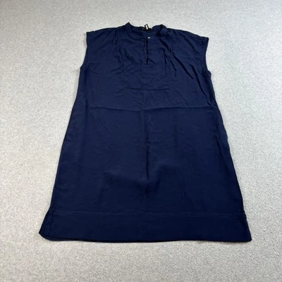 J Crew Dress Womens Large Navy Blue Sleeveless Tunic Pockets Academia Nautical - Image 1 of 4