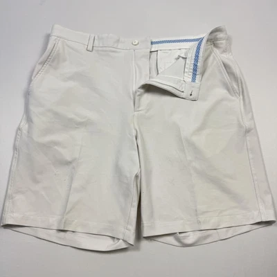 Pantalones Cortos FootJoy Para Hombre 38 Blanco Golf Rendimiento Elastizados Frente Plano Logo FJ Verano Foto 1 de 4