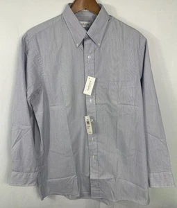 Van Heusen Men’s Blue & White Thin Striped 15 1/2 32/33 Dress Shirt NWT - Picture 1 of 11