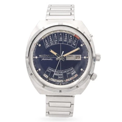复古 Wittnauer "2000" 不锈钢日历自动表男士腕表 — 第 1/4 张图片