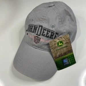 John Deere Hat Cap Women’s OSFM Strap Back Light Grey Adjustable Pink Logo - Picture 1 of 10