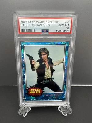 2022  Star Wars Sapphire Han Solo #58 PSA 10 - Image 1 of 3