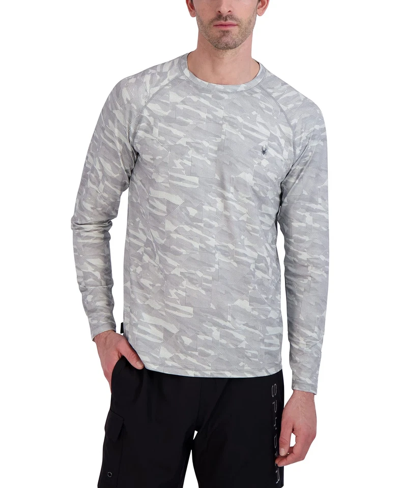 Protector contra erupciones Spyder para hombre UPF 30+ manga larga protección solar UV híbrido natación Foto 1 de 1