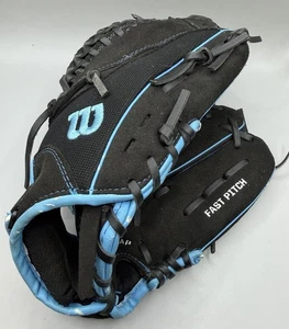 Wilson A0440TR12CAT 12" Fast Pitch Softball Glove Cat Osterman RHT Black Blue - Picture 1 of 6