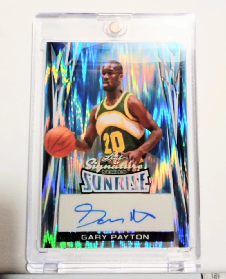 Tarjeta autógrafa 1/1 2025-Leaf Signature Series -Gary Payton - Sunrise Foto 1 de 2