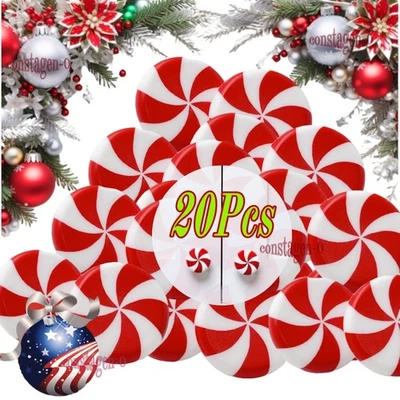 Festive Red Peppermint Knob Covers – 20pcs  Effortless Holiday/Xmas/Party Decor - Image 1 of 4