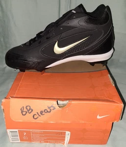Nike Slasher 3/4 black & metallic silver baseball cleats 309321, men's size 7 - Picture 1 of 14