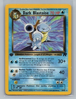 Pokemon Team Rocket 1st Edition Dark Blastoise Non Holo Rare - LP #20/82 10792 - Image 1 of 2