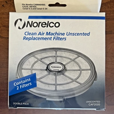Paquete de 2 filtros de repuesto universales sin perfume para máquina de aire limpio Norelco CAF2020 Foto 1 de 3