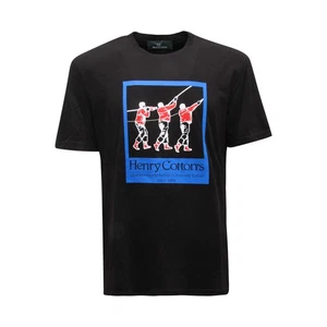 CAMISETA MAGLIA UOMO HENRY HOMBRE ALGODÓN NEGRA M2894 - Imagen 1 de 4