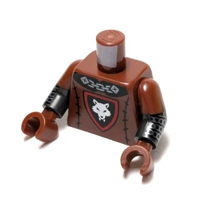 Lego - Minifigur Torso - braun, Burg, Mittelalter, Wolf Pack, Kettenhemd - Bild 1 von 2