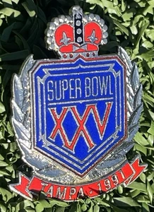 1991 Super Bowl XXV Tampa Enamel Pin by Peter David Inc. NFL Licensed 1.5” - Picture 1 of 2