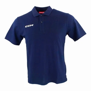 Camisa polo de equipo de hockey de manga corta CCM para personas mayores/adultos (OSS5TA)-azul marino - Imagen 1 de 2