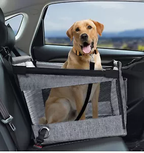 Medium Large Dog Car Seat Travel Carrier with Breathable Mesh & Adjustable Belt - Picture 1 of 12